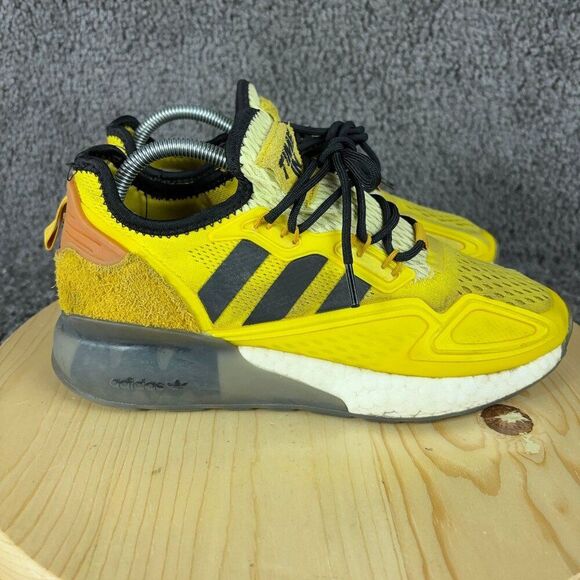 Adidas Ninja ZX 2K Boost Sneakers Mens 7 Time In Yellow Black Suede Mesh Shoes - Picture 4 of 8